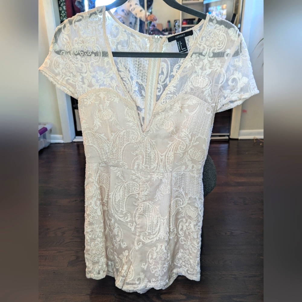 Light Pink Lace Romper